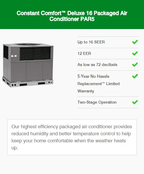constant comfort deluxe 16 packaged air conditioner par5