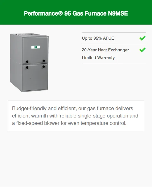 performance 95 gas furnace n9mse