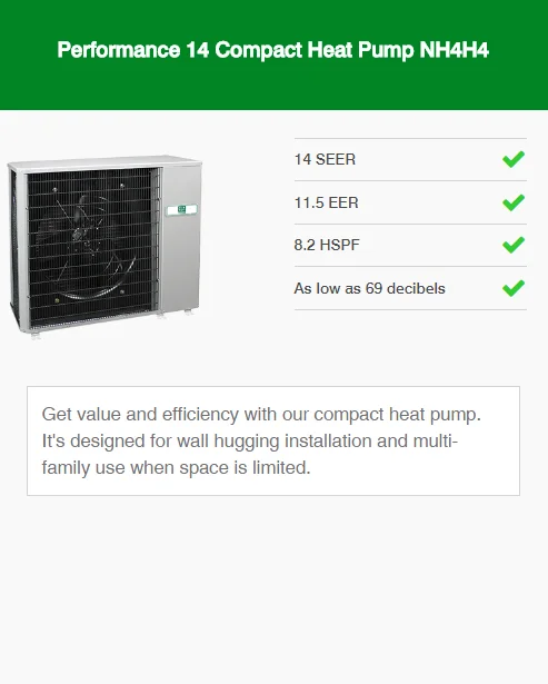 performance 14 compact heat pump nh4h4