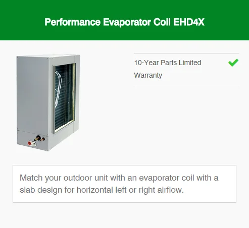 performance evaporator coil ehd4x