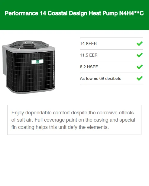 performance 15 coastal design heat pump n4h4**c