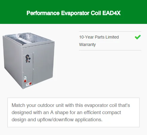 performance evaporator coil  ead4x