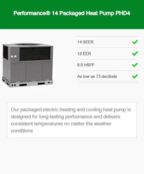 performance 14 packaged heat pump phd4