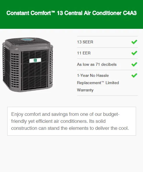 constant comfort 13 central air conditioner c4a3